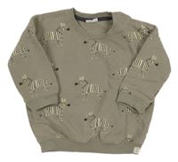 Šedá oversize mikina se zebrami Next