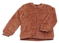 Mahagonový kožešinový podšitý bomber se srdíčky C&A