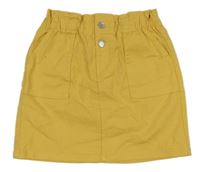 Okrová paper bag riflová sukně H&M