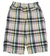 Kostkované capri šusťákové kalhoty pbc