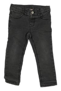 Tmavošedé skinny teplákové rifle HEMA