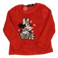 Červená plyšová domácí mikina s Minnie PRIMARK