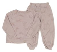 Světlerůžové plyšové pyžamo s jednorožci PRIMARK