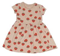 Růžové bavlněné šaty s jahodami Mothercare