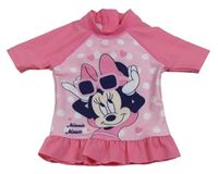 Růžové puntíkaté UV tričko s Minnie Disney