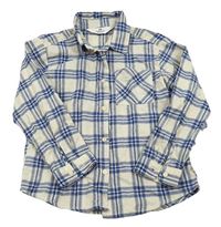 Světlebéžovo-modrá kostkovaná košile H&M