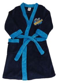 Tmavomodrý chlupatý župan s Batmanem