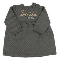 Tmavošedé prošívané teplákové šaty s nápisem George