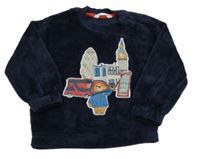 Tmavomodrá chlupatá mikina s Paddingtonem M&S