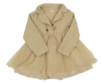 Béžové košilové šaty s tylovou sukní Shein