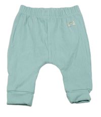 Tyrkysové žebrované lehké tepláky s nášivkou Primark