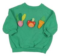 Zelená oversize mikina se zeleninou a ovocem Next