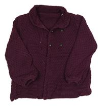 Vínový propínací svetr M&S