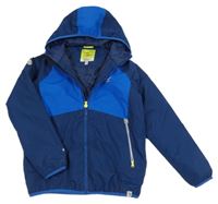 Tmavomodro-modrá šusťáková zateplená funkční bunda s kapucí Regatta