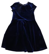 Safírové sametové šaty Yd.