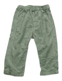 Zelené manšestrové kalhoty H&M