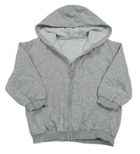 Šedá melírovaná propínací mikina s kapucí George