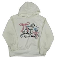 Smetanová mikina s labutí s mašlemi a kapucí Dunnes