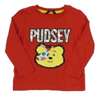 Červené triko s Pudseym z překlápěcích flitrů George