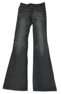 Tmavošedé flare tregíny riflového vzhledu H&M