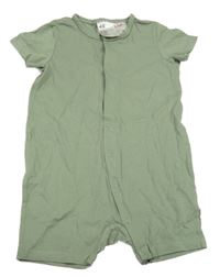 Khaki bavlněný kraťasový overal H&M