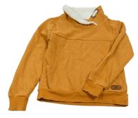 Medová vzorovaná mikina s komínovým límcem Yigga