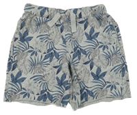 Šedé melírované teplákové kraťasy s listy Pepperts