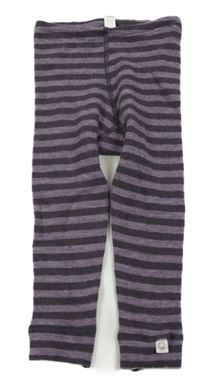 Fialovo-tmavošedé pruhované vlněné funkční kalhoty