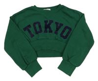 Zelená crop mikina s nápisem Primark