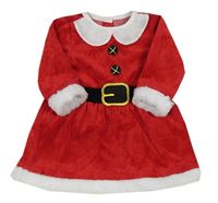 Červené sametové šaty - paní Santová Primark