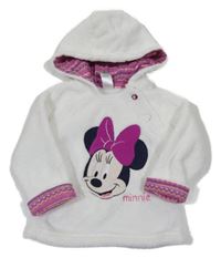 Bílá chlupatá mikina s Minnie a kapucí C&A