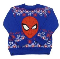 Modro-červený vzorovaný svetr se Spidermanem Matalan