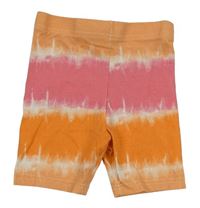 Oranžovo-růžové pruhované elastické kraťasy zn. Primark