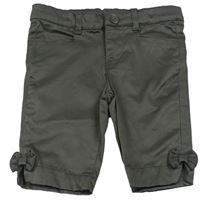 Khaki saténové kraťasy s mašlemi H&M