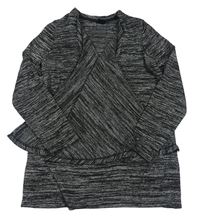 Tmavošedý melírovaný lehký svetrový cardigan Y.F.K.