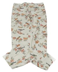 Bílé legíny s ptáčky zn. H&M