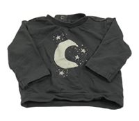 Tmavošedá mikina s měsícem 