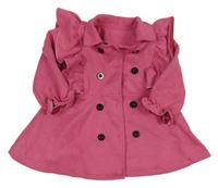 Růžový semišový kabátek s volánky shein