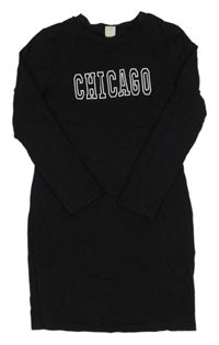 Černé šaty s nápisem shein