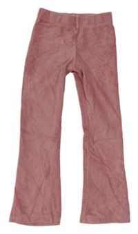 Starorůžové žebrované sametové legíny Nutmeg