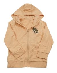 Meruňková propínací mikina s koníkem a kapucí Topolino