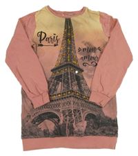 Béžovo-růžová mikina s Eiffelovkou 