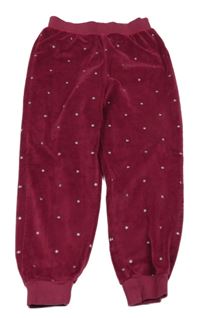 Vínové sametové vzorované tepláky M&S