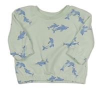 Mintová lehká mikina s delfíny Primark