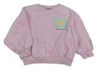 Světlerůžová oversize mikina se smajlíkem Next