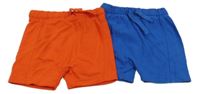 Nové - 2x teplákové kraťasy - červené + modré George