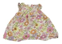 Bílo-barevné květované lehké šaty Primark