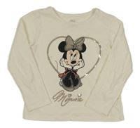 Smetanové triko s Minne a flitry C&A