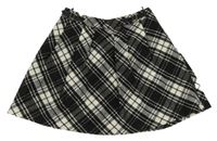 Černo-bílá kostkovaná vlněná sukně C&A