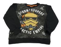Černo-šedá vzorovaná mikina se StarWars